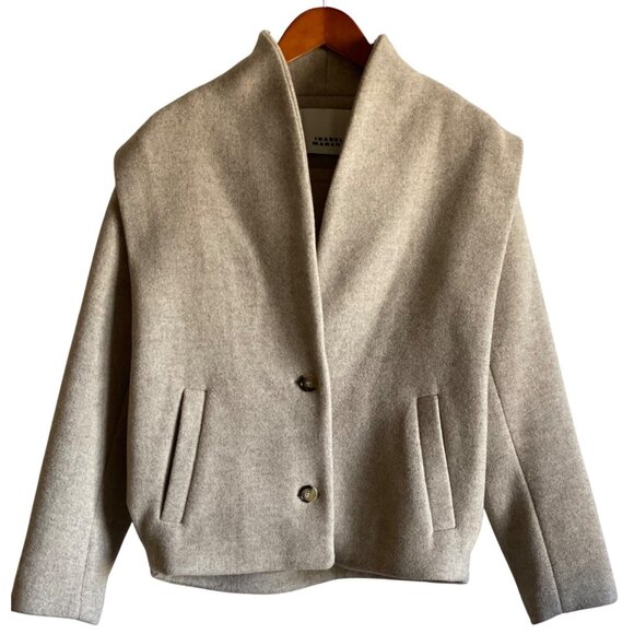 Isabel Marant Drogo Jacket Size 34 | US Size 2 Sand Wool - Picture 16 of 16